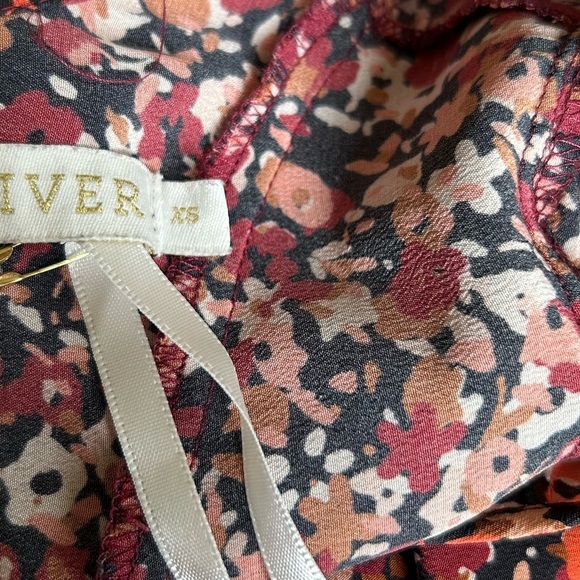 Marie Oliver Brown Cream Baker Blouse in Floral Scarf Sz XS - Picture 11 of 13